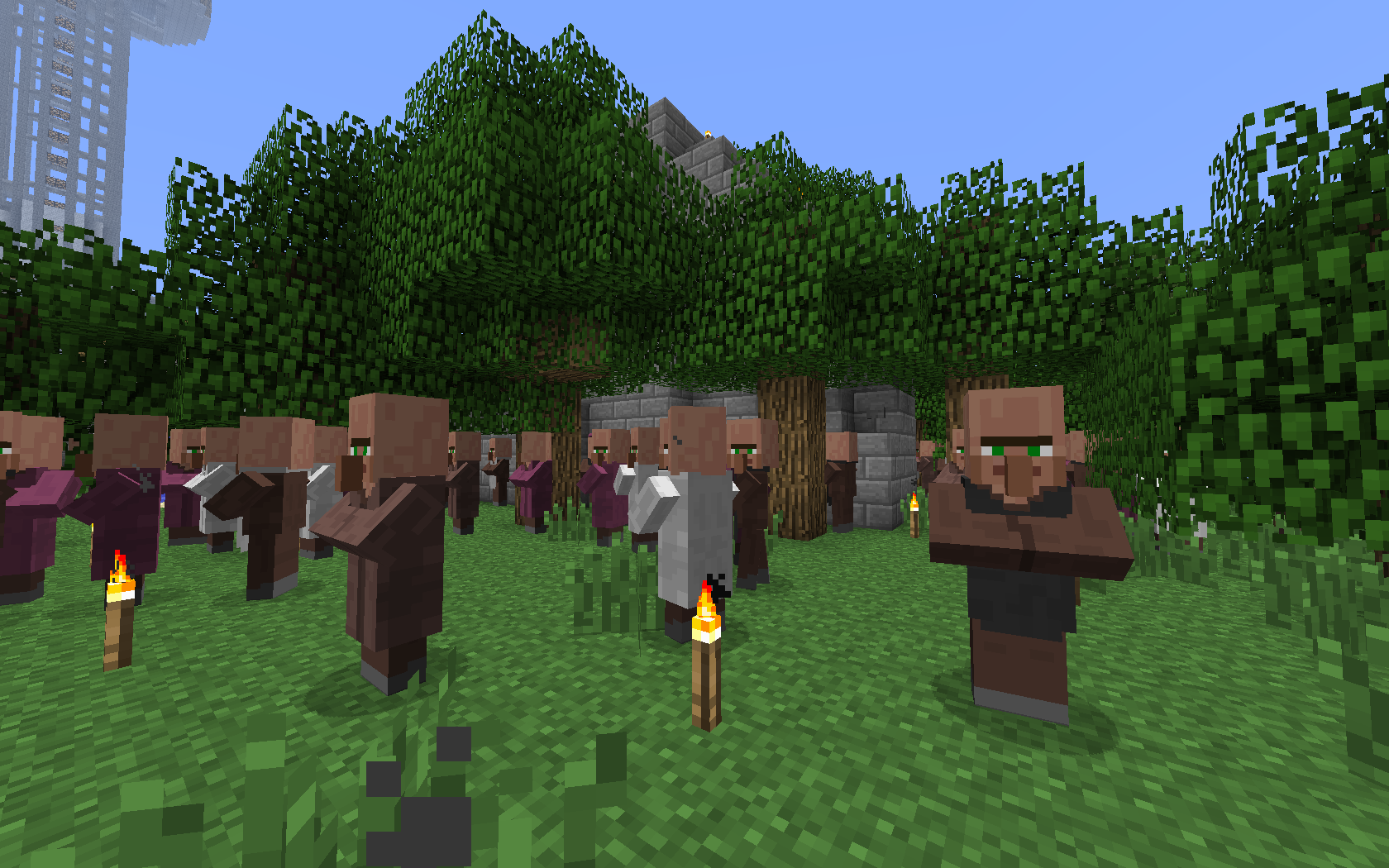 The crowd of trusting villagers